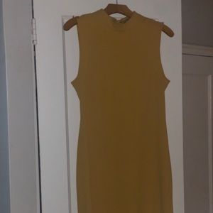 Mustard retro pencil dress